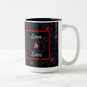 Taza Bicolor Matrimonio gay amor personalizado es amor negro