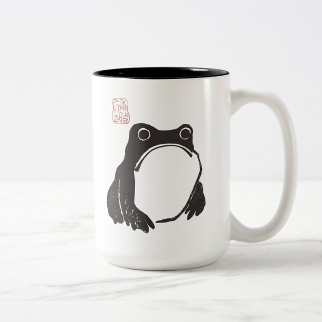 Taza Bicolor Matsumoto Hoji Funny Grumpy Frog Mug (Derecha)