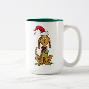 Taza Bicolor Max el perro con sombrero de Santa