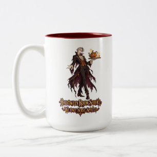 Taza Bicolor Mayordomo Vampiro de Halloween Servicio de Habitac