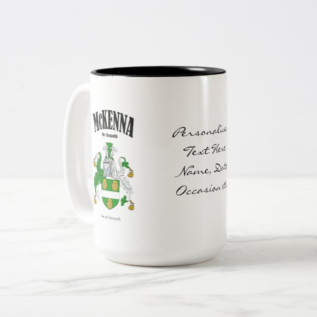 Taza Bicolor McKenna Family Crest, Traducción y Significado (Anverso izquierdo)