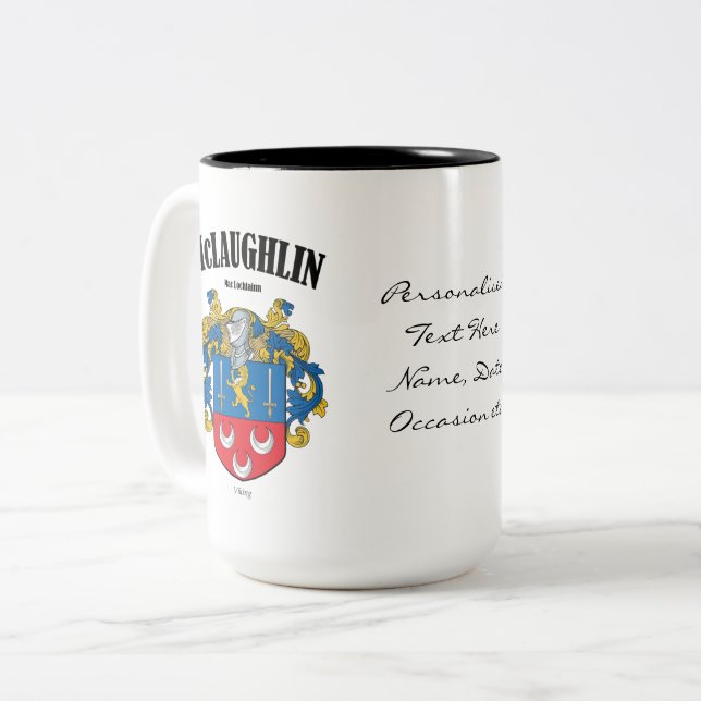 Taza Bicolor McLaughlin Family Crest, Traducción y Significado (Anverso izquierdo)