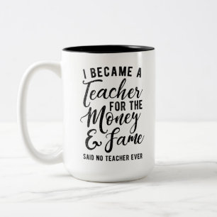Taza Bicolor Me convertí en un profesor de dinero y fama