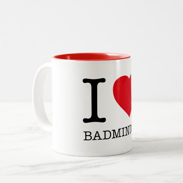TAZA BICOLOR ME ENCANTA BADMINTON (Anverso izquierdo)