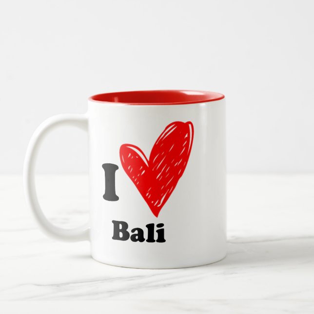 Taza Bicolor Me encanta Bali (Izquierda)