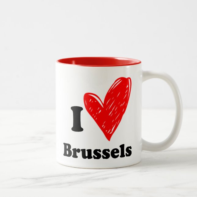 Taza Bicolor Me encanta Bruselas (Derecha)