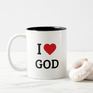 Taza Bicolor Me encanta Dios - Regalos basados en la fe cristia