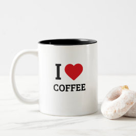 Taza Bicolor Me encanta el café - Regalo minimalista y divertid