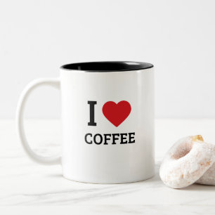 Taza Bicolor Me encanta el café - Regalo minimalista y divertid