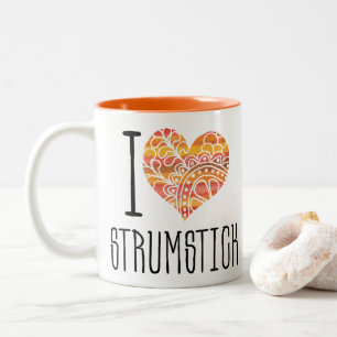 Taza Bicolor Me encanta el corazón de la Naranja de Strumstick