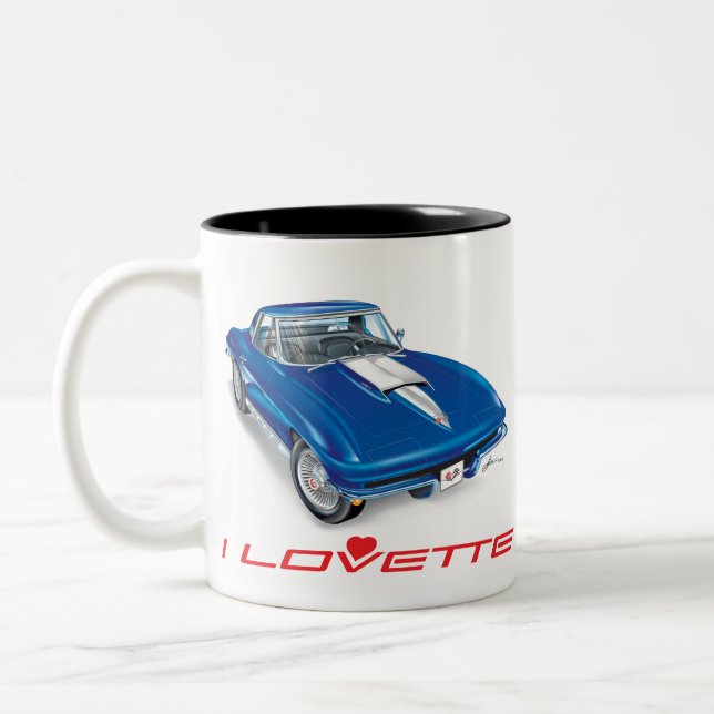 TAZA BICOLOR ME ENCANTA EL DISEÑO ÚNICO DE COCHES (Izquierda)
