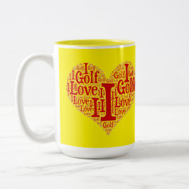 Taza Bicolor Me encanta el golf - tazón de café de dos tonos