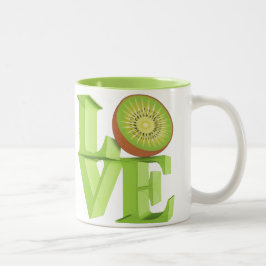 Taza Bicolor ME ENCANTA EL KIWI (Kiwi Fruits/Kiwi Berry)