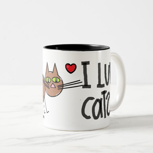 TAZA BICOLOR ME ENCANTA EL PERSONALIZADO CAT MUG (Anverso derecho)