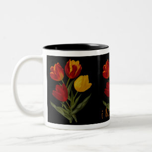 Taza Bicolor me encanta el tulip mug