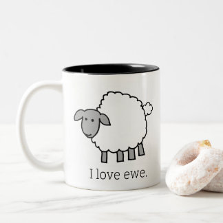 Taza Bicolor Me encanta Ewe Sheep Mug