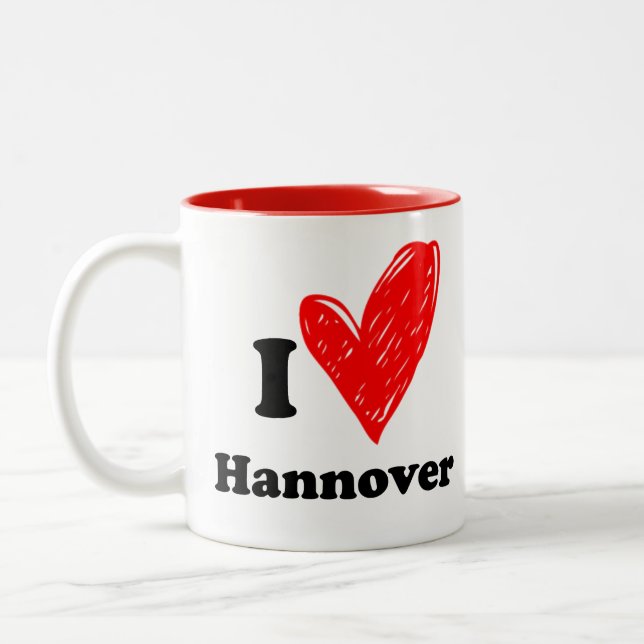 Taza Bicolor Me encanta Hannover (Izquierda)