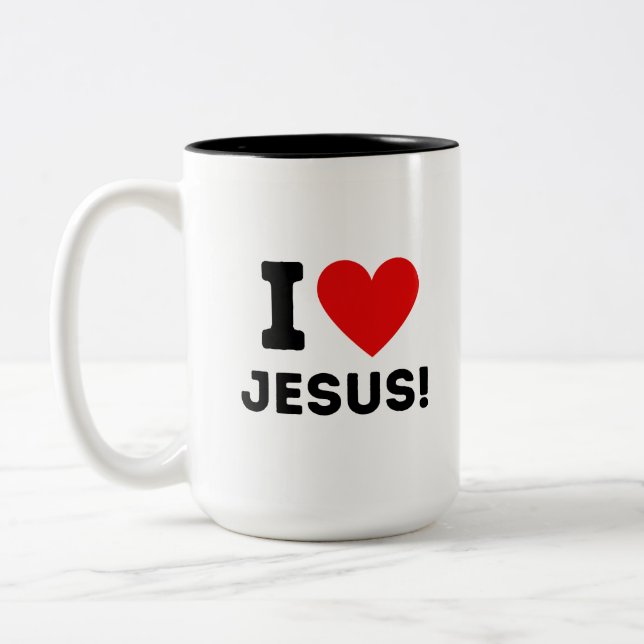 Taza Bicolor Me encanta Jesus Mug (Izquierda)