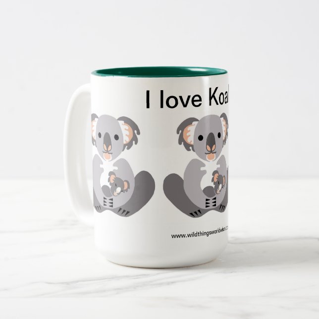 Taza Bicolor Me encanta KOALAS - Australia - Marsupial - (Anverso izquierdo)
