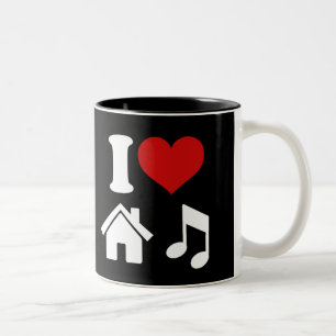 Taza Bicolor Me encanta la música casera café Mug Baile Fiest