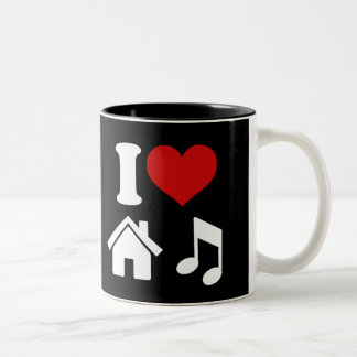 Taza Bicolor Me encanta la música casera café Mug | Baile Fiest