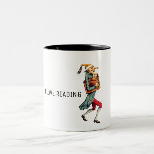 Taza Bicolor Me Encanta Leer Personaje Victoriano