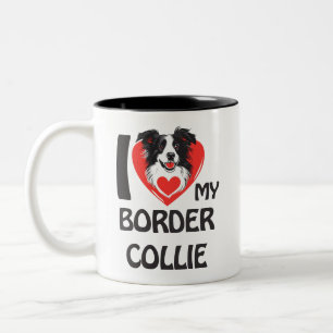 Taza Bicolor Me encanta mi compañero de frontera - Perro lindo 