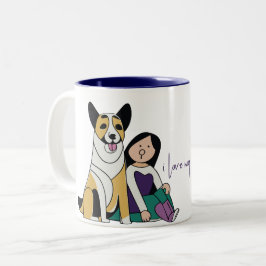 Taza Bicolor Me encanta mi perro - Edición femenina 4
