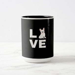 Taza Bicolor me encanta mi regalo de amante de los perros bulld