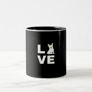 Taza Bicolor me encanta mi regalo de amante de los perros bulld