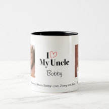 Me encanta mi tío 2 Personalizado de fotos Mug