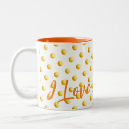 Taza Bicolor ME ENCANTA PICKLEBALL Naranja Deportivo Bolas Amar