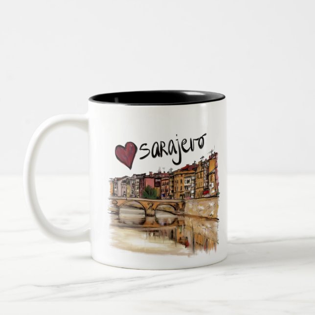 Taza Bicolor Me encanta Sarajevo (Izquierda)