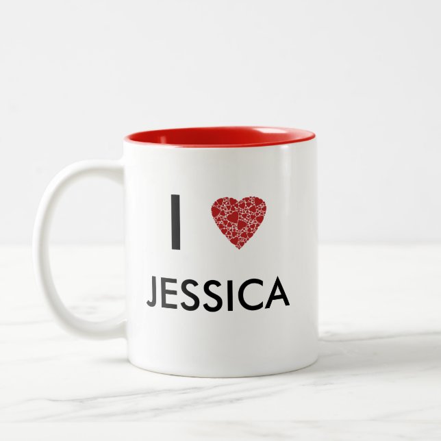 Taza Bicolor Me encanta tu nombre | Regalo a personalizar (Izquierda)