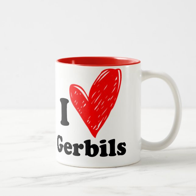 Taza Bicolor Me encantan Gerbils (Derecha)