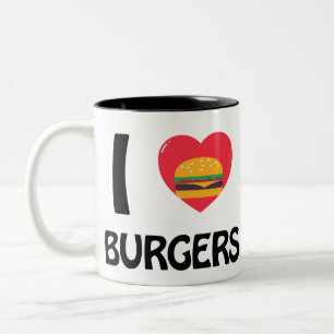Taza Bicolor Me encantan las hamburguesas