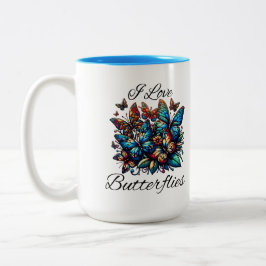 Taza Bicolor Me encantan las mariposas