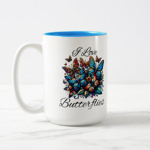 Taza Bicolor Me encantan las mariposas