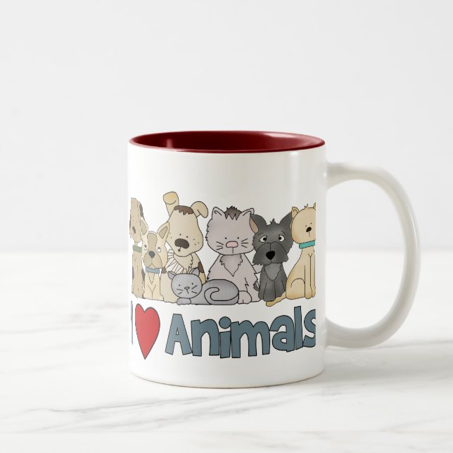 Taza Bicolor Me encantan los animales (Derecha)