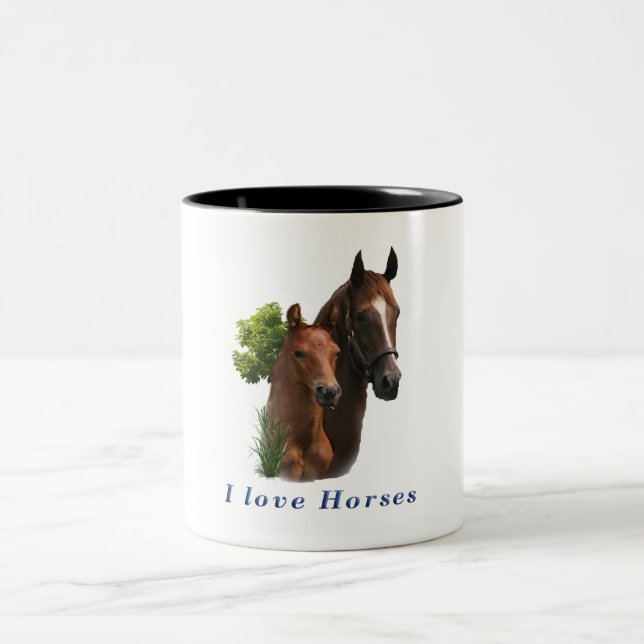 Taza Bicolor Me encantan los caballos (Centro)
