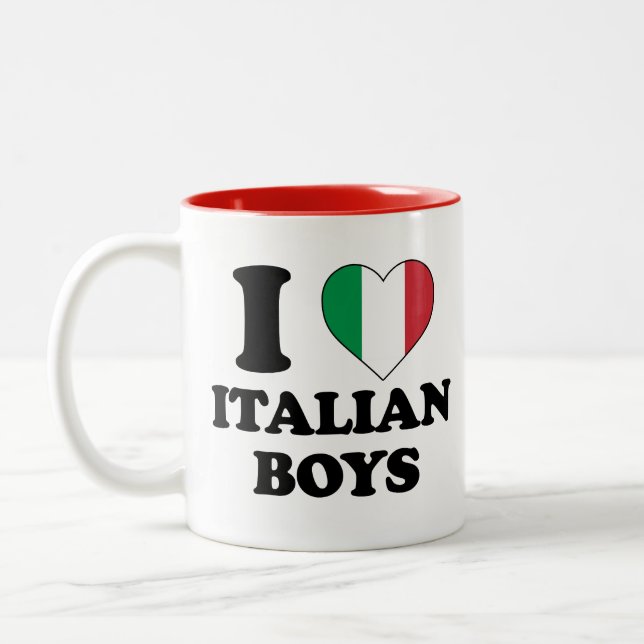 Taza Bicolor Me encantan los chicos italianos (Izquierda)