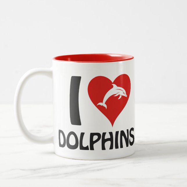 Taza Bicolor Me encantan los delfines (Izquierda)