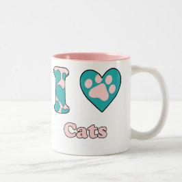 Taza Bicolor Me encantan los gatos