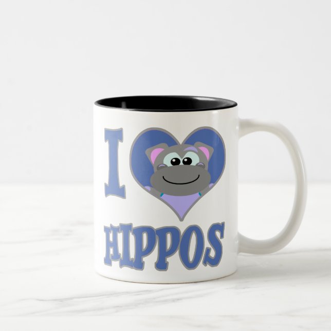 Taza Bicolor Me encantan los hipopótamos (Derecha)