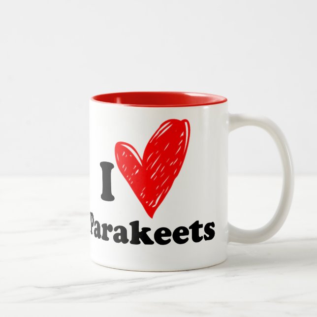 Taza Bicolor Me encantan los Parakeets (Derecha)