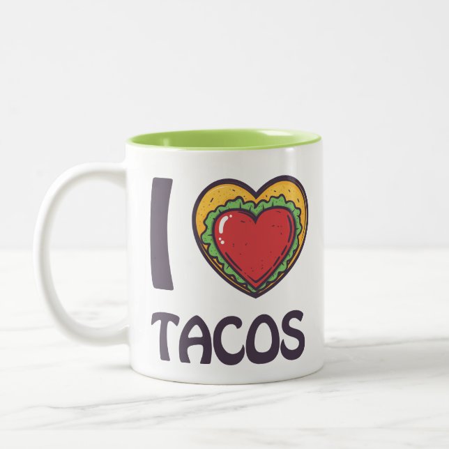 Taza Bicolor Me encantan los tacos (Izquierda)