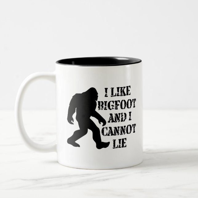 Taza Bicolor Me gusta Bigfoot y no puedo mentir (Izquierda)