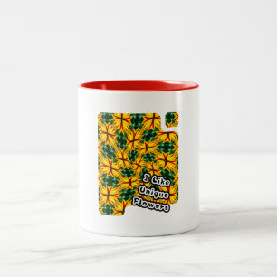 Taza Bicolor Me Gustan Las Flores Únicas