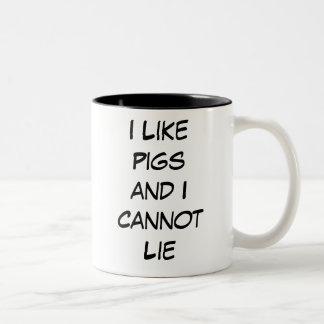 Taza Bicolor Me gustan los cerdos y no puedo mentir