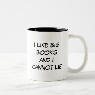 Taza Bicolor Me gustan los libros grandes y no puedo mentir
